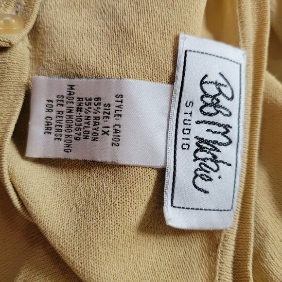 Bob Mackie Studio Beige Sequin Embellished Cardigan Sweater 1X Rayon/Nylon - Picture 3 of 6